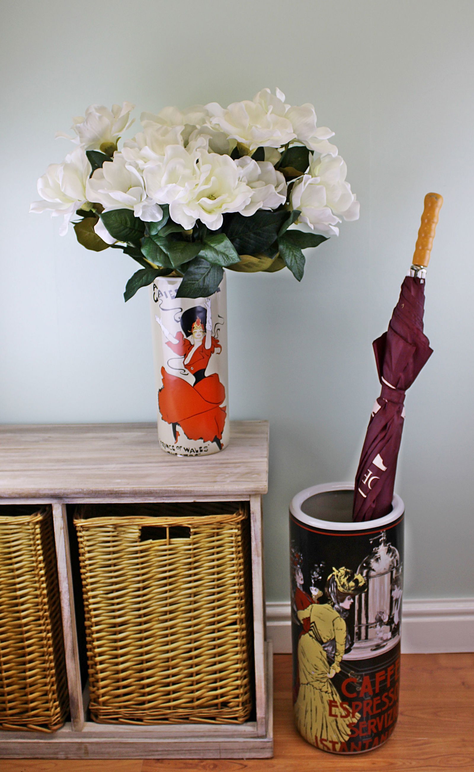 Umbrella Stand, Caffe Espresso Design With Free Vase Umbrella Stand, Caffe Espresso Design With Free Vase