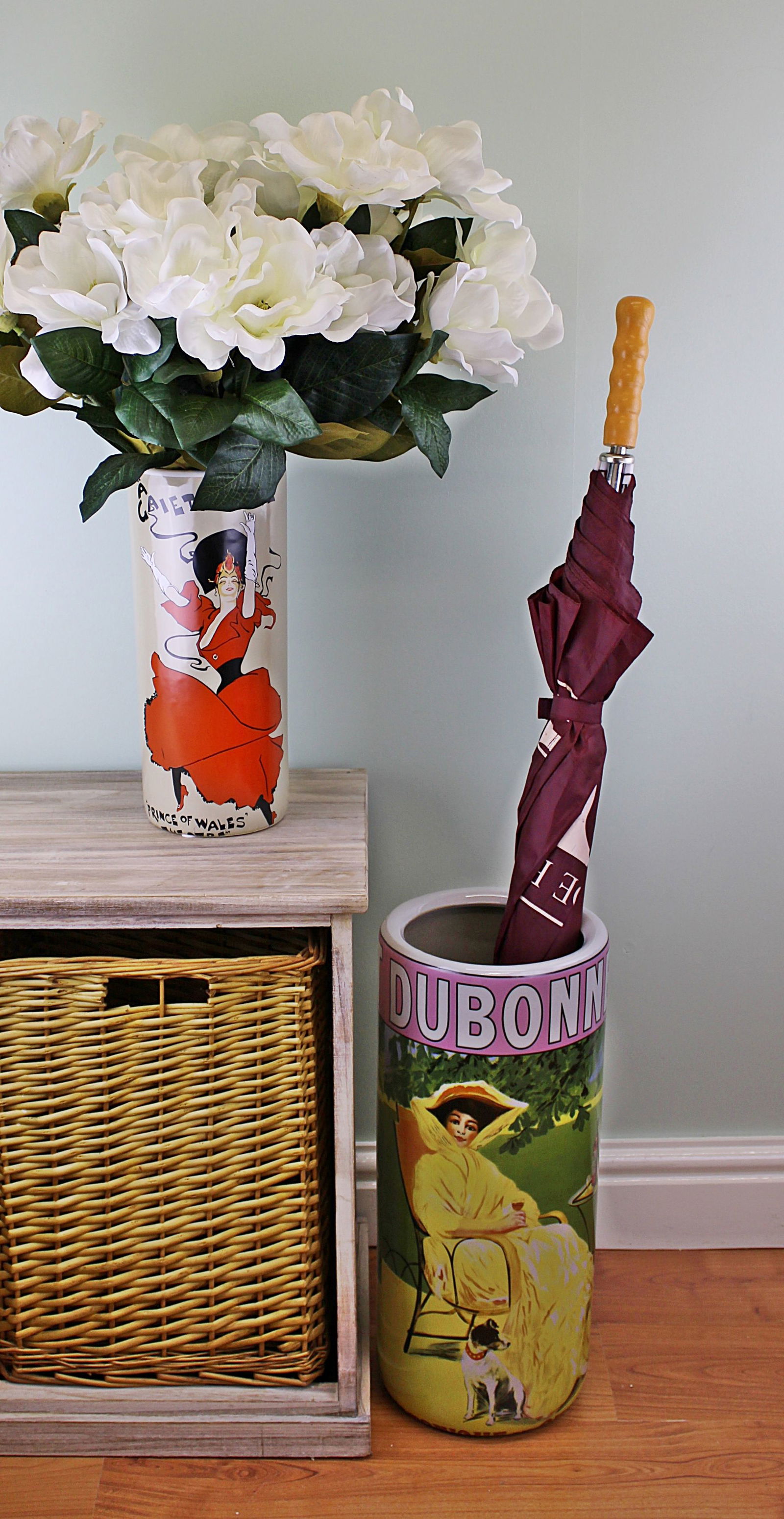 Umbrella Stand, Dubonnet Design With Free Vase Umbrella Stand, Dubonnet Design With Free Vase