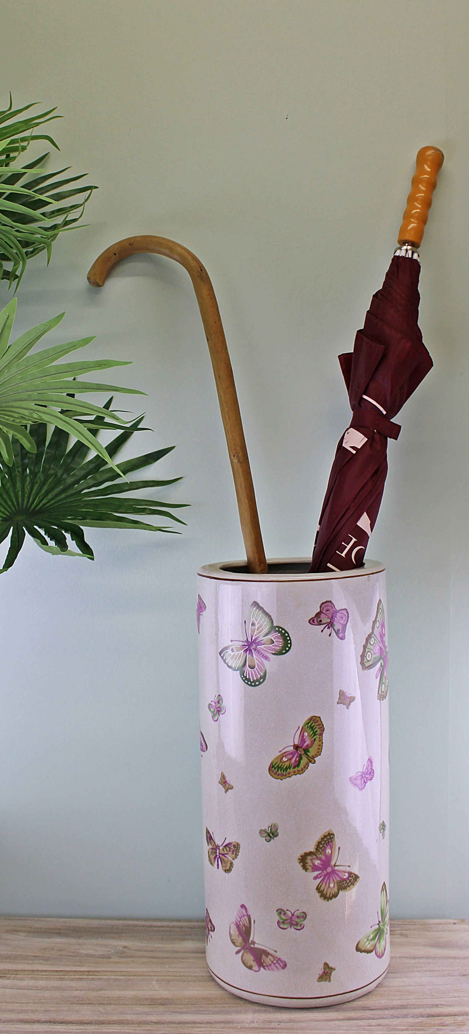 Ceramic Umbrella Stand, Butterfly Design Ceramic Umbrella Stand, Butterfly Design