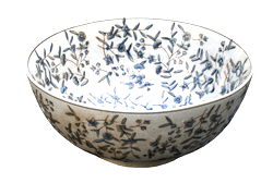 Blue And White Ditsy Print Bowl Blue And White Ditsy Print Bowl