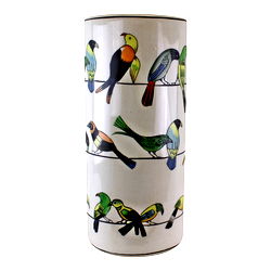 Ceramic Umbrella Stand, Birds Design Ceramic Umbrella Stand, Birds Design