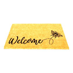 Coir Doormat with Welcome & Bee Coir Doormat with Welcome & Bee