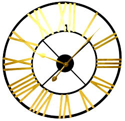 Gold & Black Roman Numeral Clock 60cm Gold & Black Roman Numeral Clock 60cm