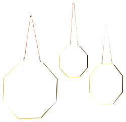 Set of 3 Hanging Geometric Mirrors Set of 3 Hanging Geometric Mirrors