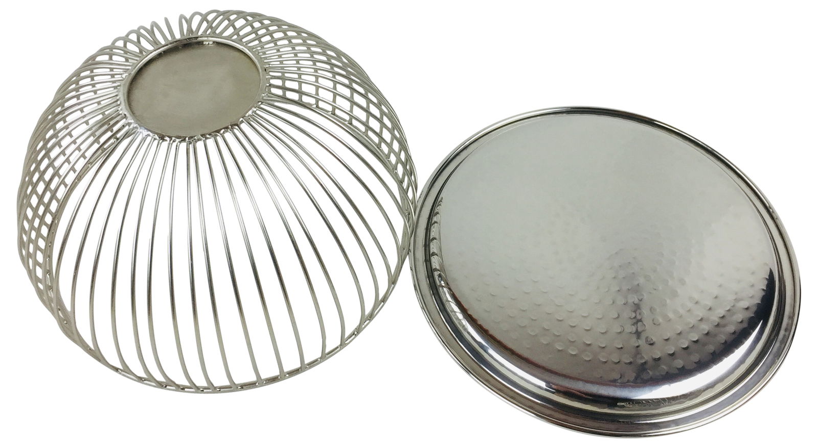 Set Of 3 Silver Bowls With Plate Tops Set Of 3 Silver Bowls With Plate Tops