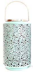 Bubble Ridge Light Blue Lantern 25cm Bubble Ridge Light Blue Lantern 25cm