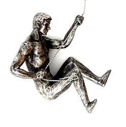 Silver Abseiling Man Looking Down 73cm Silver Abseiling Man Looking Down 73cm