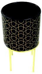 Art Deco Black Electroplated Pots 21cm Art Deco Black Electroplated Pots 21cm