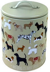 Dog Print Storage Tin 22cm Dog Print Storage Tin 22cm