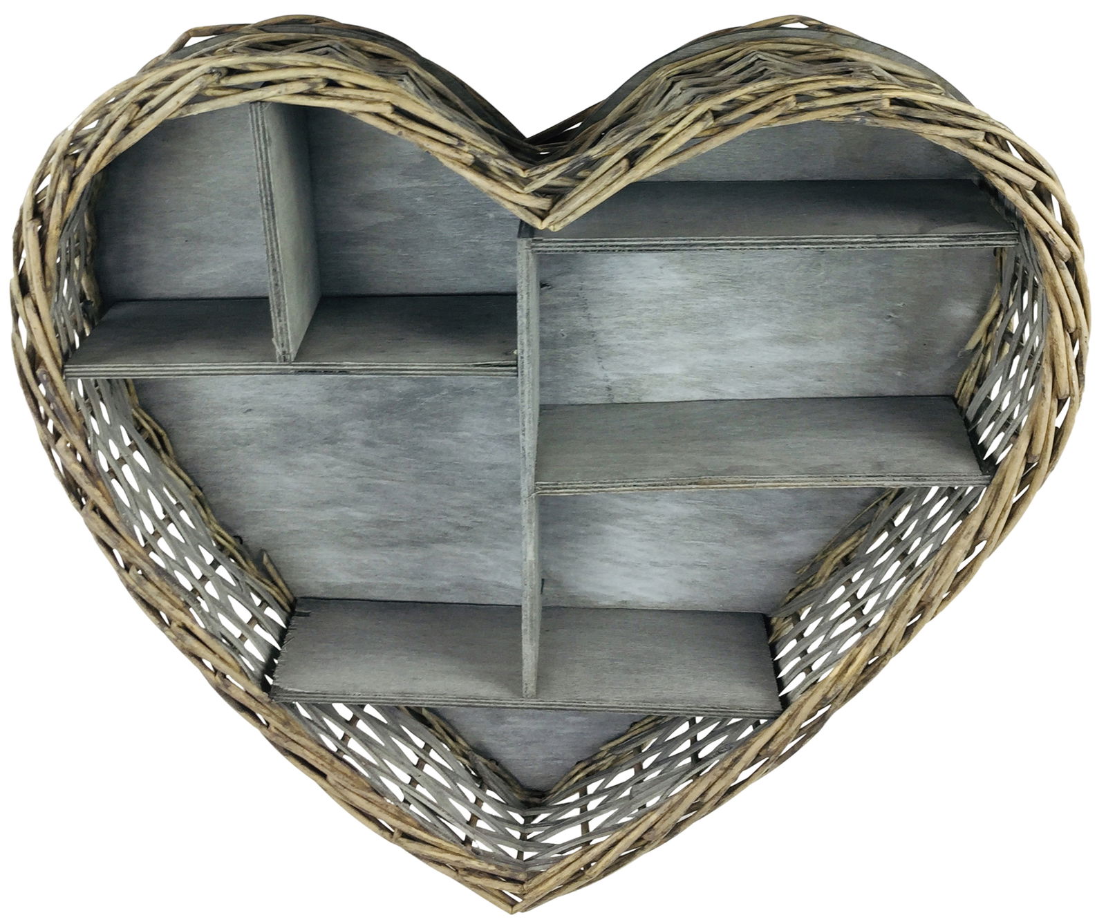 Wicker Heart Shelf Unit 52cm Wicker Heart Shelf Unit 52cm