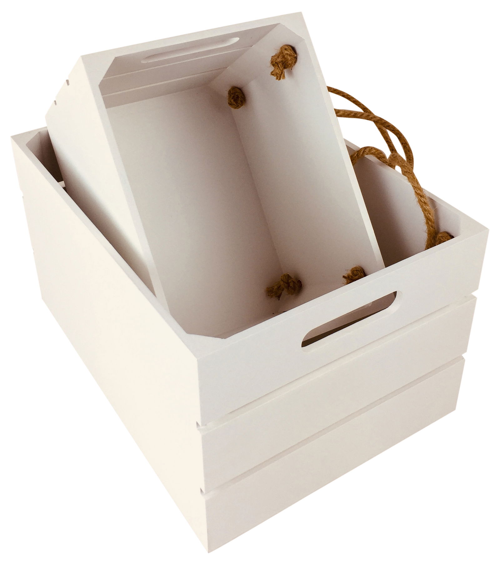 Set of 2 Hanging Wooden Crates Set of 2 Hanging Wooden Crates