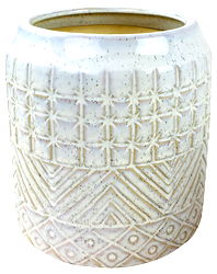 White Star Textured Stoneware Planter 20cm White Star Textured Stoneware Planter 20cm