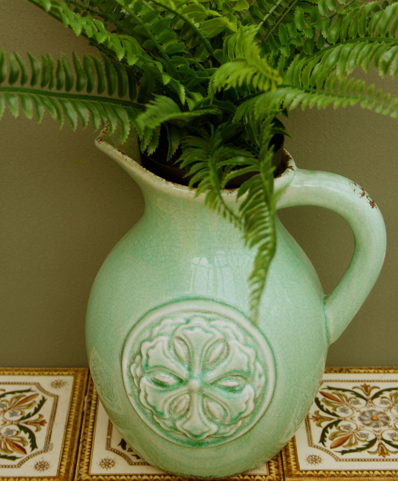 Green Embossed Jug Green Embossed Jug