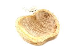 Wooden Apple Designed Tray with Silver Leaf - Large Wooden Apple Designed Tray with Silver Leaf - Large