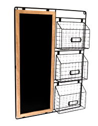 Chalk Board With Three Baskets 51x71cm Chalk Board With Three Baskets 51x71cm
