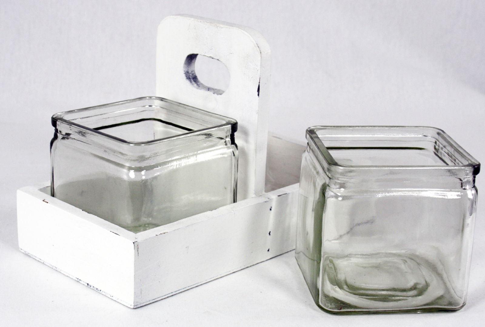 2 Jars In Wooden Holder Cream 2 Jars In Wooden Holder Cream