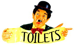 Resin Chaplin Toilet Sign 70cm Resin Chaplin Toilet Sign 70cm