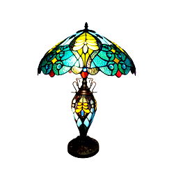Green & Yellow Double Tiffany Lamp 68cm Green & Yellow Double Tiffany Lamp 68cm