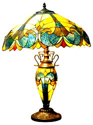 Blue & Yellow Double Tiffany Lamp 68cm Blue & Yellow Double Tiffany Lamp 68cm