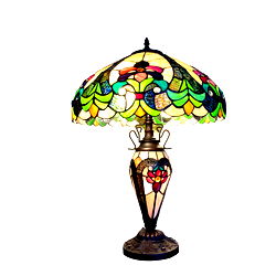 Multicoloured Double Tiffany Lamp 68cm Multicoloured Double Tiffany Lamp 68cm