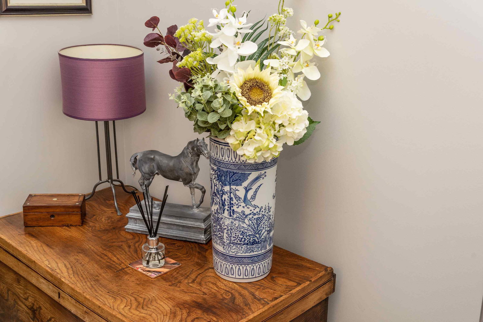 Monet Blue & White Bountiful Garden Umbrella Stand Monet Blue & White Bountiful Garden Umbrella Stand
