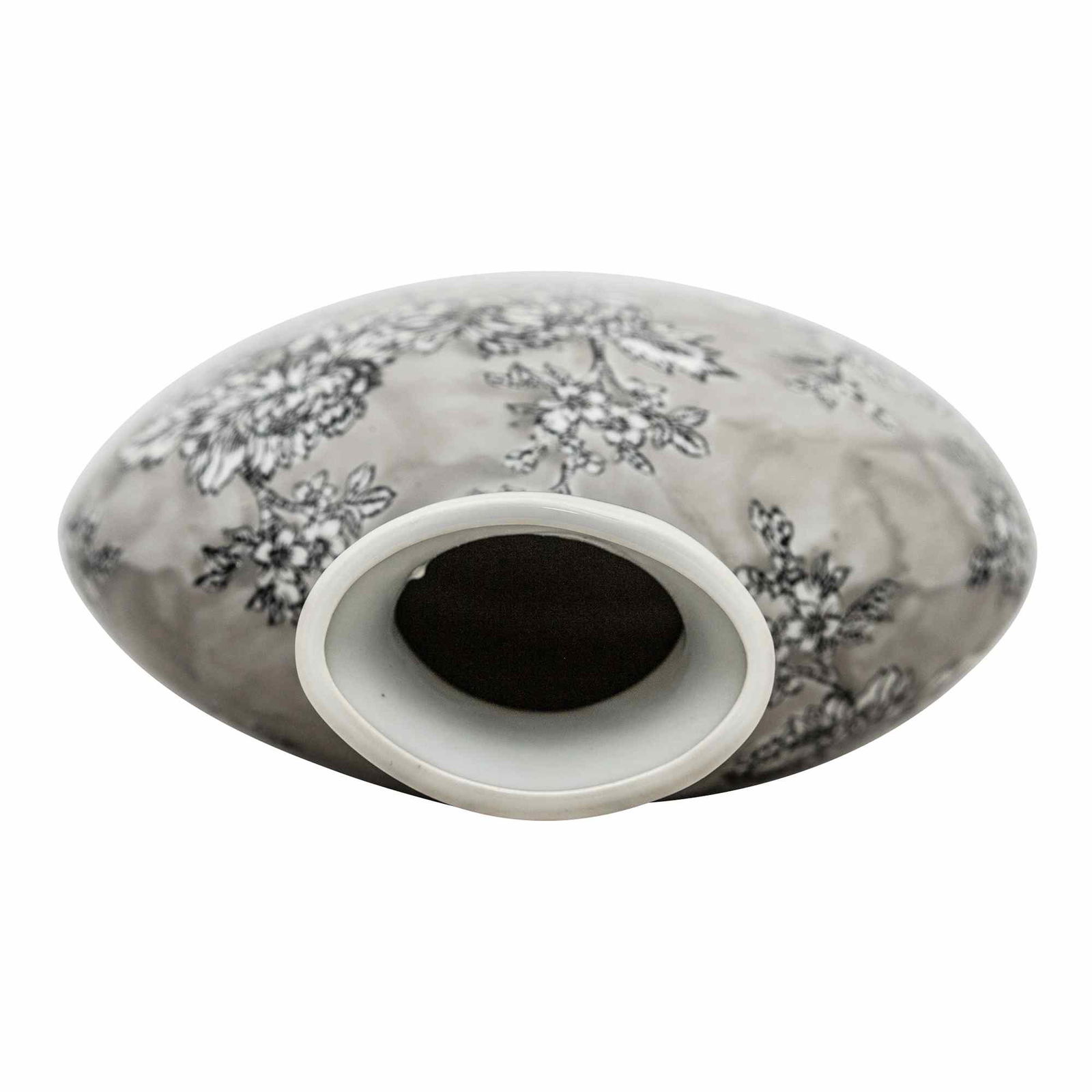 Peony Grey & White Bottle Vase Peony Grey & White Bottle Vase