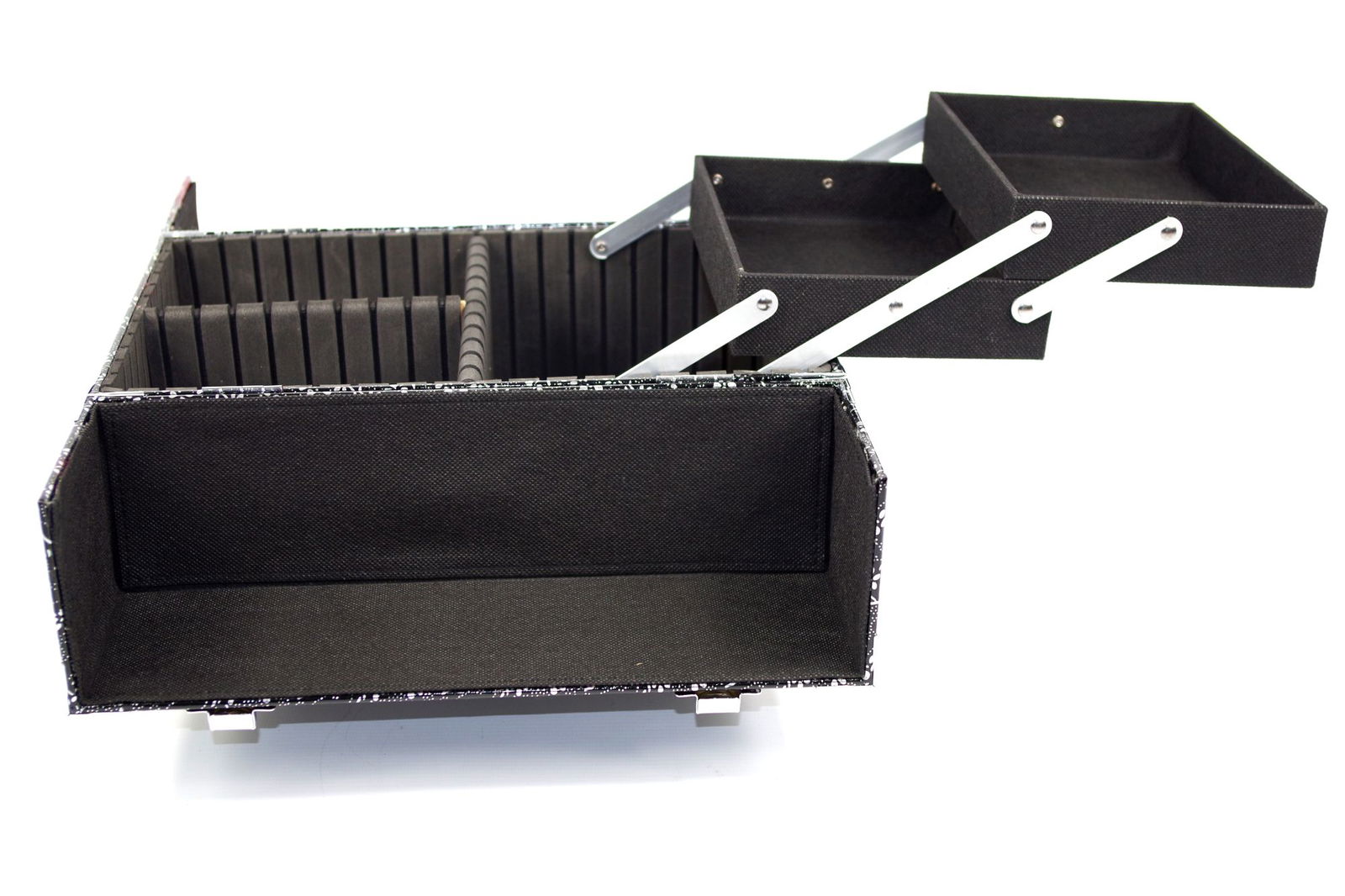 Vanity Case / Makeup Box Silver / Black Flowers Vanity Case / Makeup Box Silver / Black Flowers