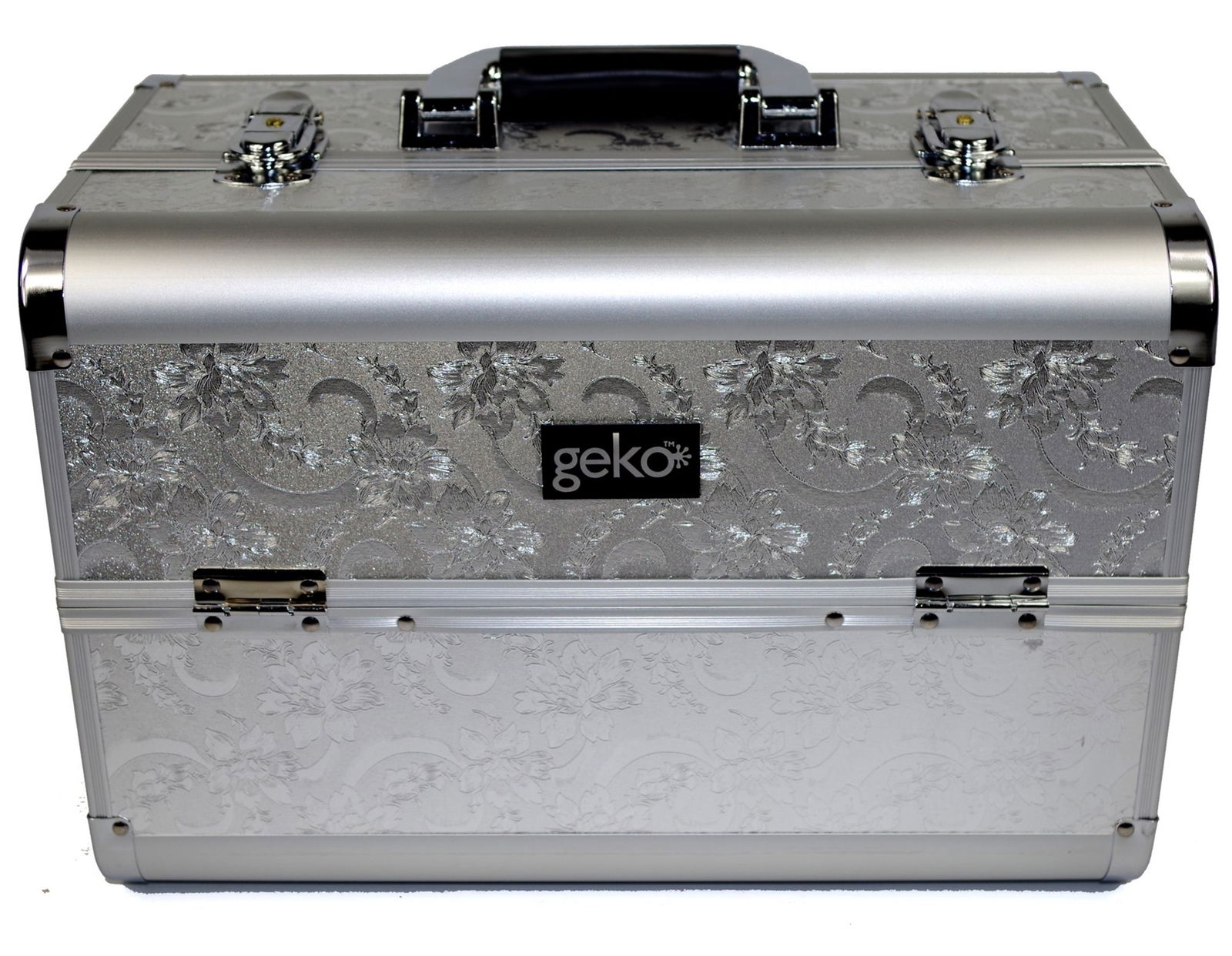 Vanity Case / Makeup Box Silver Leaf Design Vanity Case / Makeup Box Silver Leaf Design