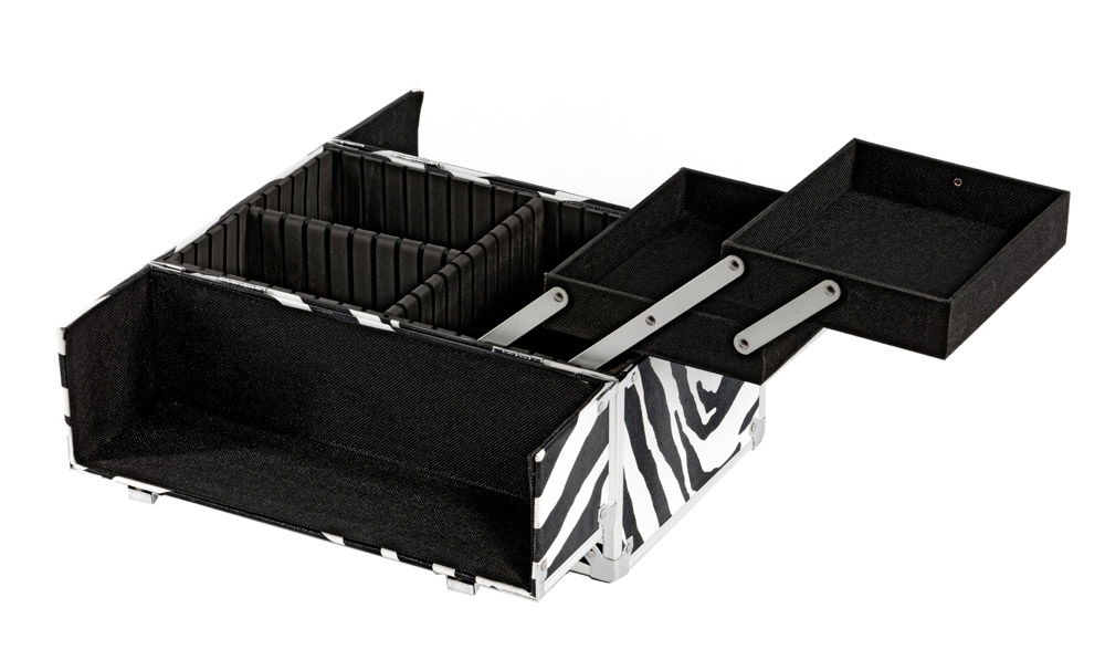 Vanity Case / Makeup Box Silver / Zebra Vanity Case / Makeup Box Silver / Zebra
