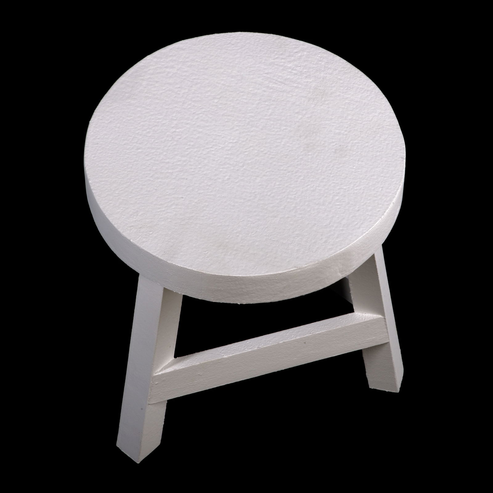 White Three Legged Stool Standing at 23 cm High White Three Legged Stool Standing at 23 cm High