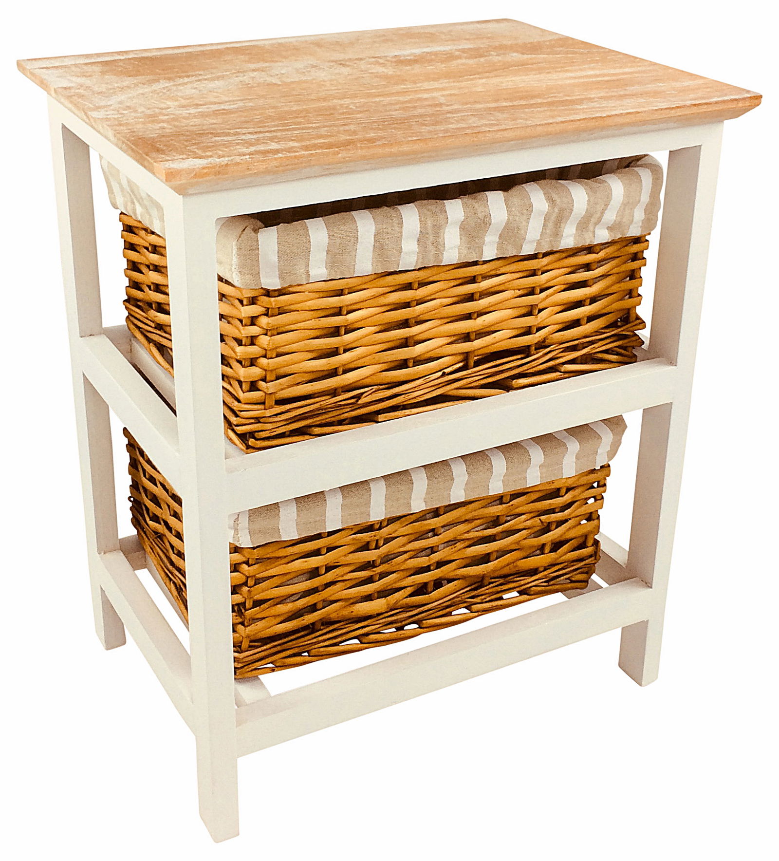 Wooden Storage Cabinet With 2 Baskets 44cm Wooden Storage Cabinet With 2 Baskets 44cm