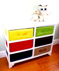 Multi Coloured 6 Drawer Storage Unit with Baskets Multi Coloured 6 Drawer Storage Unit with Baskets