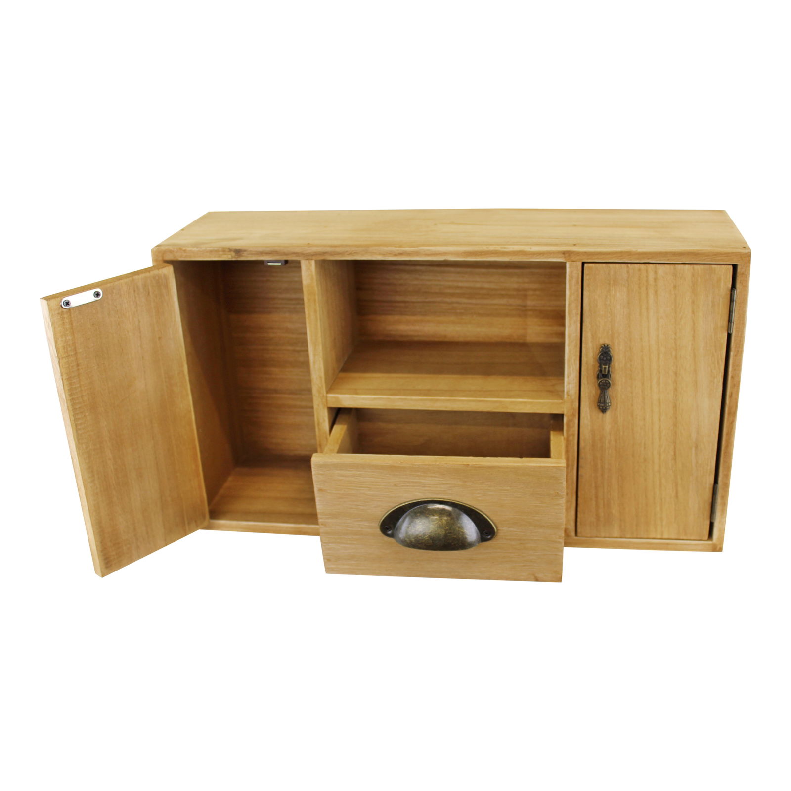 Small Wooden Cabinet with Cupboards, Drawer and Shelf Small Wooden Cabinet with Cupboards, Drawer and Shelf