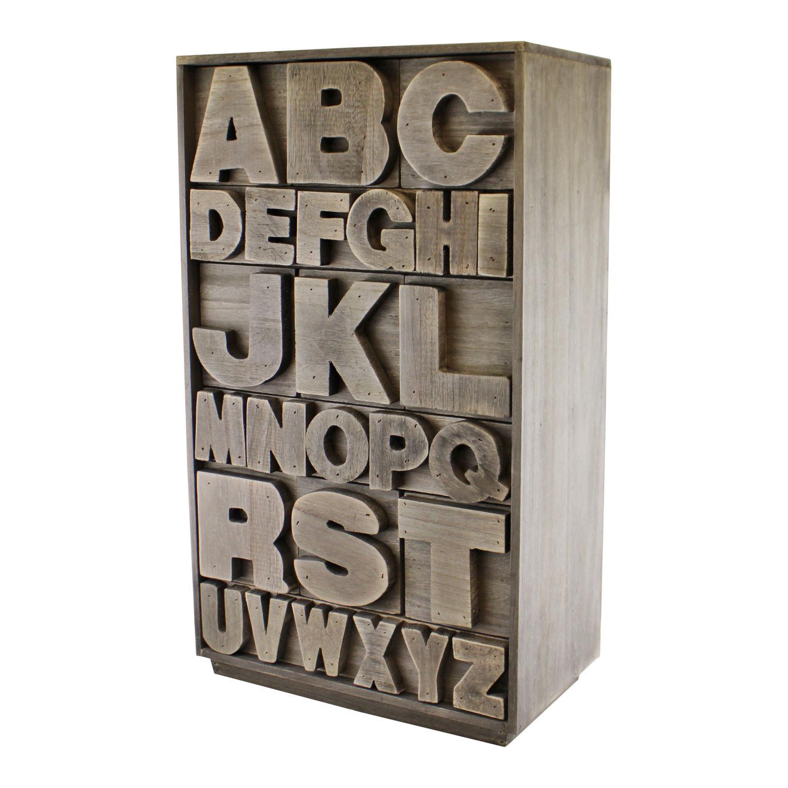 Grey Wooden Alphabet Storage Unit Grey Wooden Alphabet Storage Unit