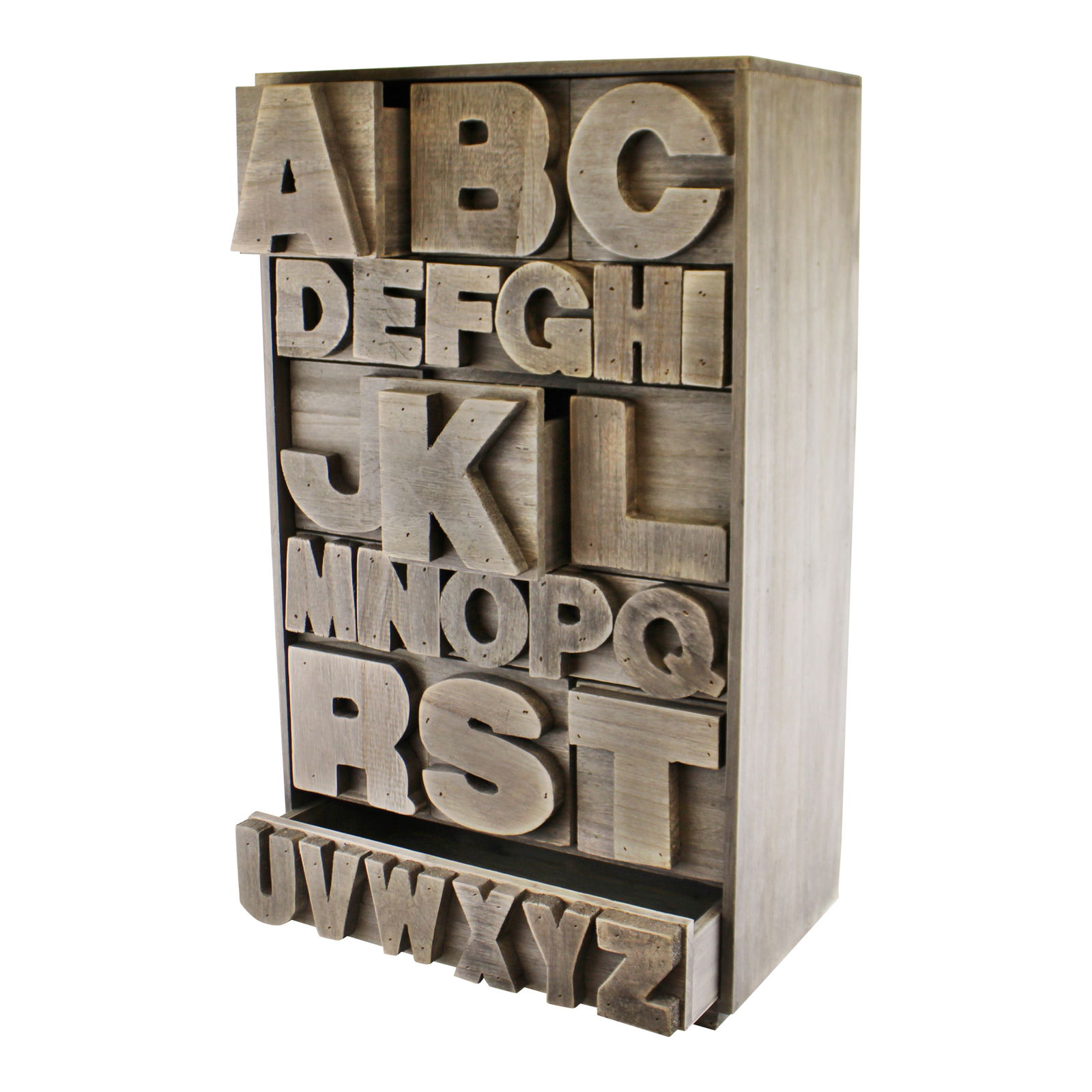 Grey Wooden Alphabet Storage Unit Grey Wooden Alphabet Storage Unit