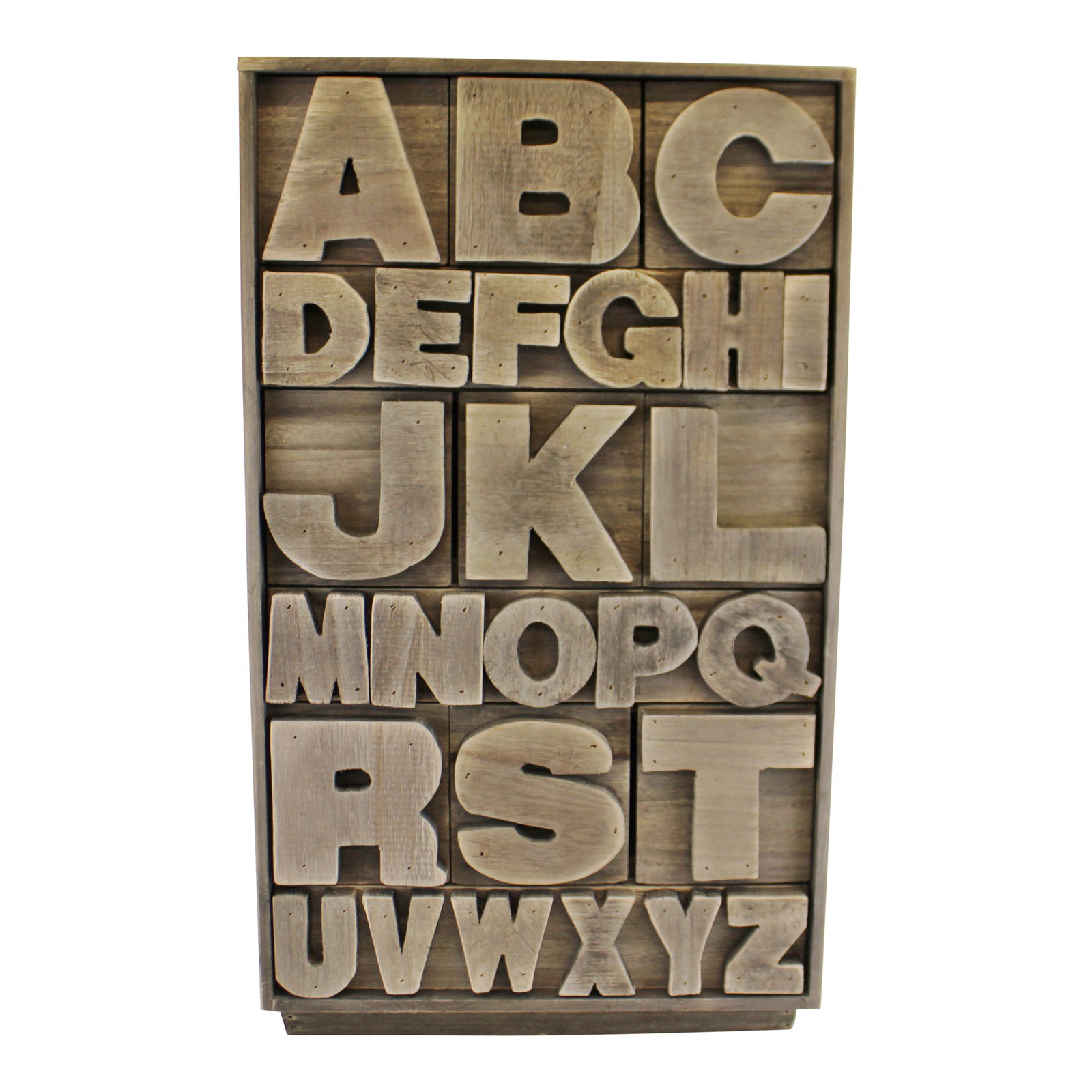 Grey Wooden Alphabet Storage Unit Grey Wooden Alphabet Storage Unit