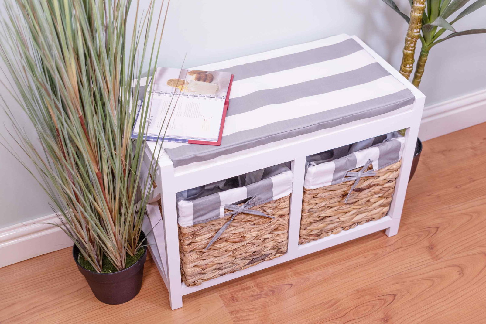 Ramsey 2 Drawers White Seated Storage Bench Ramsey 2 Drawers White Seated Storage Bench