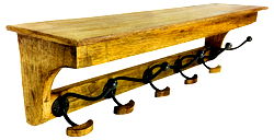Solid Wood Bracket With 5 Hooks 71cm Solid Wood Bracket With 5 Hooks 71cm