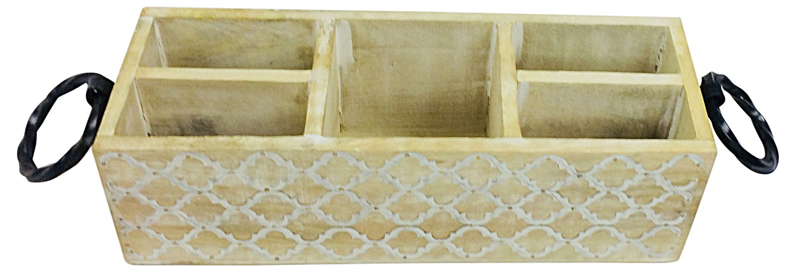 Wooden Cutlery Holder With Handles 40cm Wooden Cutlery Holder With Handles 40cm