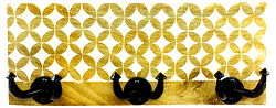 Wooden Hanger With 3 Hooks 38cm Wooden Hanger With 3 Hooks 38cm