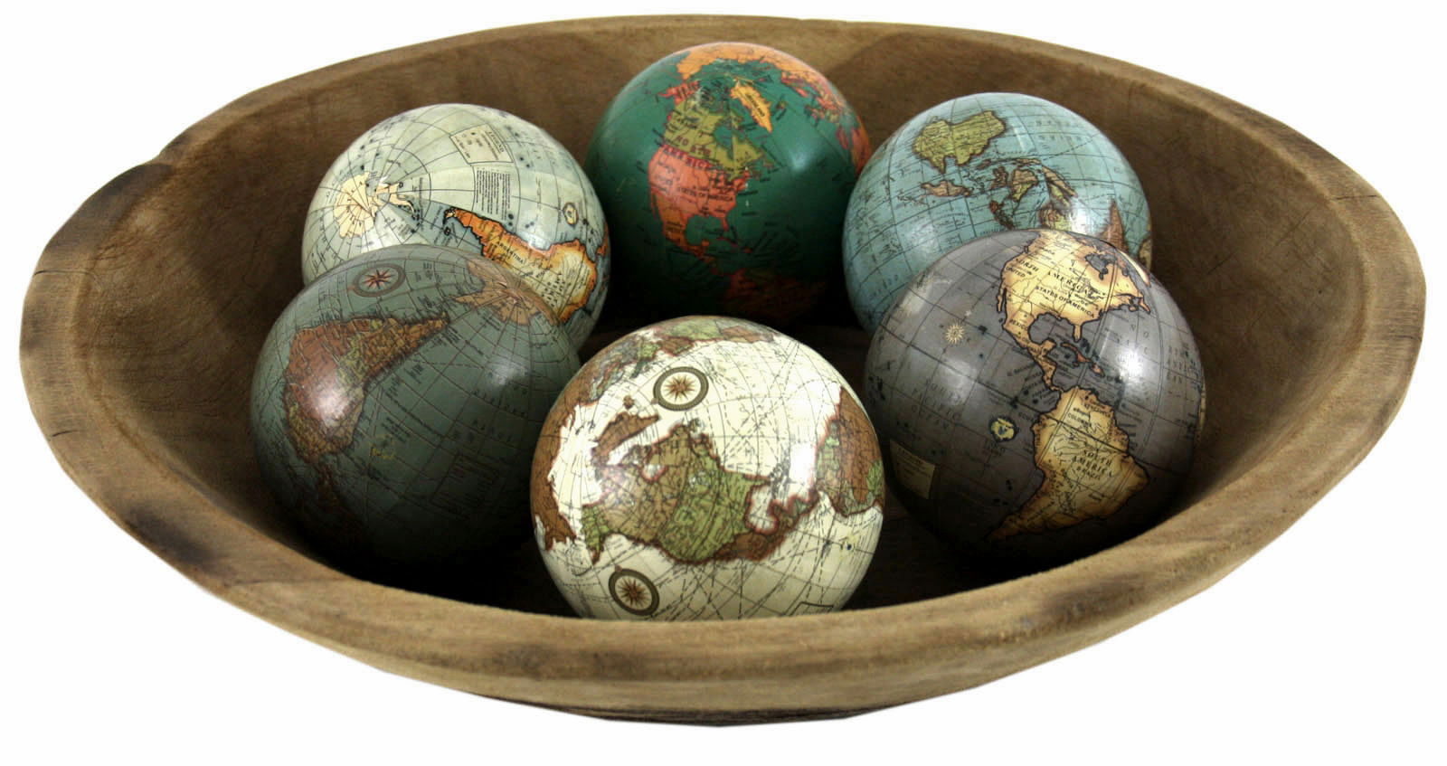 Set of 6 x 3 Inch Decorative Globes In Assorted Colours Set of 6 x 3 Inch Decorative Globes In Assorted Colours