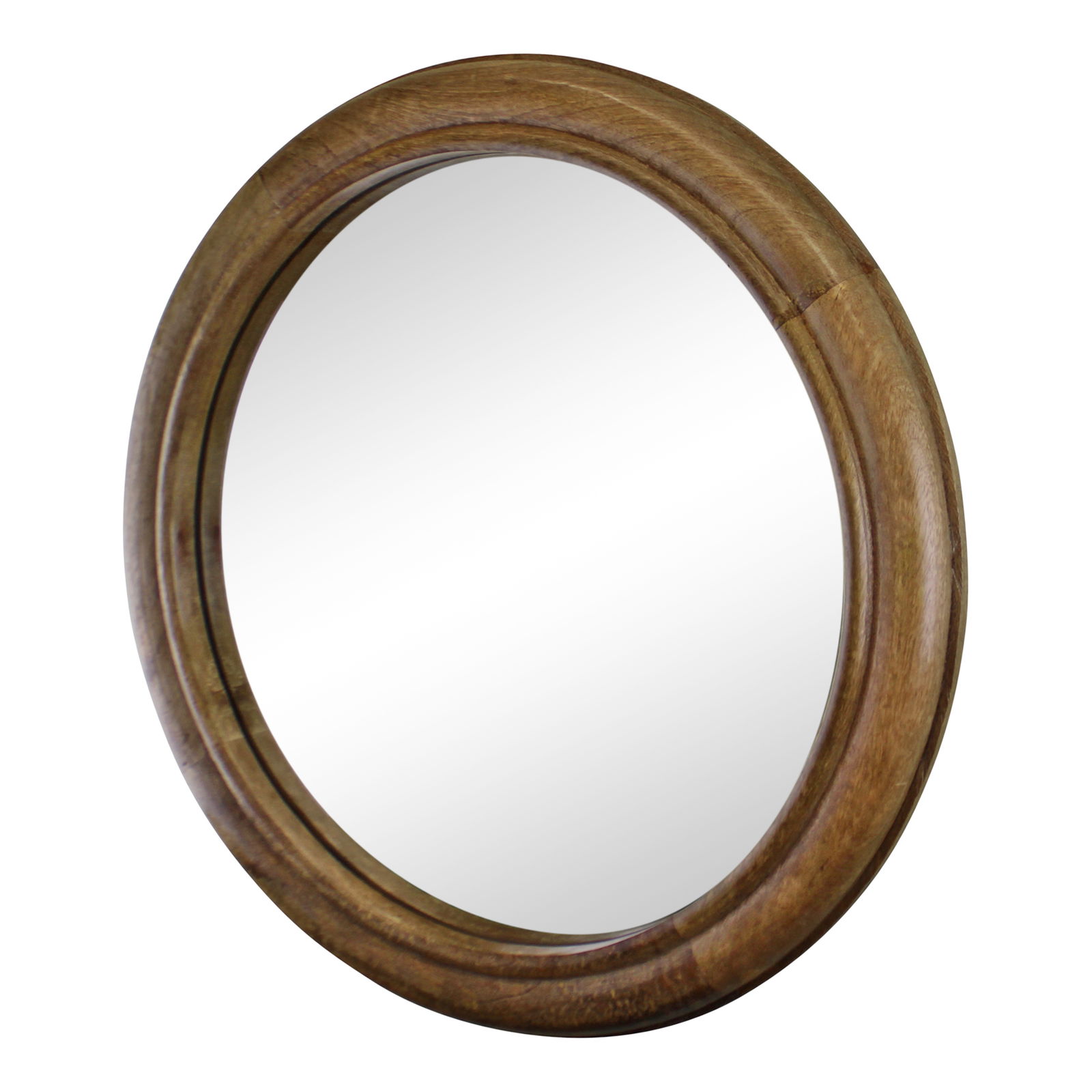 Mango Wood Circular Wall Mirror, 53cm Mango Wood Circular Wall Mirror, 53cm