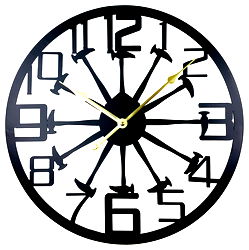 Black Metal Hammer Cut Out Wall Clock 40cm Black Metal Hammer Cut Out Wall Clock 40cm