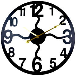 Black Metal Cut Out Wall Clock 40cm Black Metal Cut Out Wall Clock 40cm