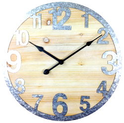 Wooden Wall Clock with Zink Numbers 40cm Wooden Wall Clock with Zink Numbers 40cm
