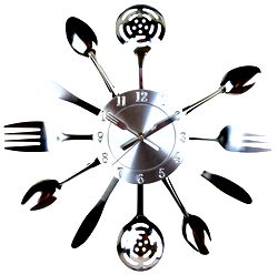 Kitchen Utensil & Cutlery Wall Clock 38cm Kitchen Utensil & Cutlery Wall Clock 38cm