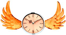 Copper Winged Wall Clock with Glass Cover 39cm Copper Winged Wall Clock with Glass Cover 39cm
