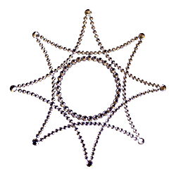 Silver Metal Jewelled Star Accent Mirror Silver Metal Jewelled Star Accent Mirror