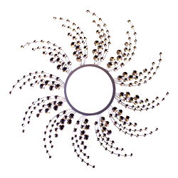 Silver Metal Jewelled Swirl Design Mirror Silver Metal Jewelled Swirl Design Mirror