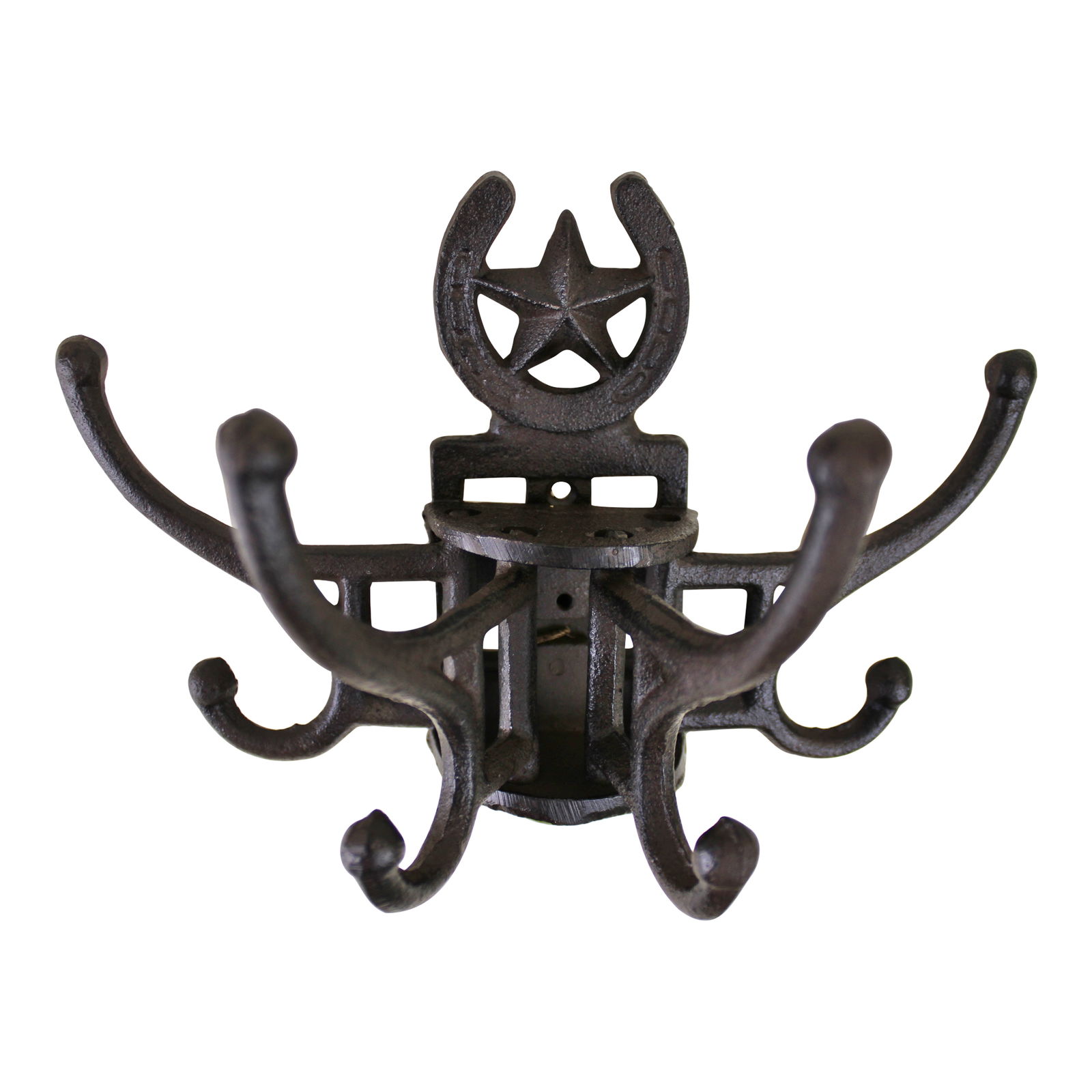 Cast Iron Wall Mounted Rotating Coat Hooks, Horseshoe, 8 Hooks Cast Iron Wall Mounted Rotating Coat Hooks, Horseshoe, 8 Hooks